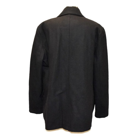 NWT Guess Black Wool-blend Double-breasted Front Pockets Pea Coat Size XL - Picture 6 of 13